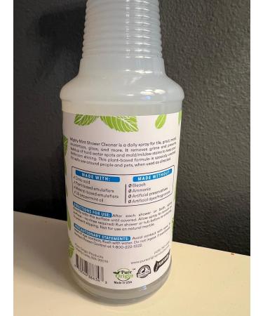 Mighty Mint Shower Cleaner - Non-Toxic No-Rinse Daily Spray for Glass & Tile 16oz | Natural Peppermint Scent - Buy Online on GoSupps.com