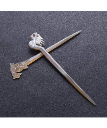 Minkissy Vintage Hair Sticks Handmade Cow Horn Chinese Japanese Chopsticks Hair Sticks - Buy Online on GoSupps.com