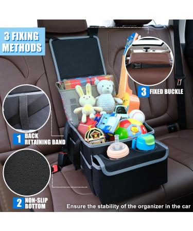 GUWINA Car Backseat Organizer - Multi Compartment Foldable Seat Organizer for Front and Back Seats - Black - Buy Online on GoSupps.com