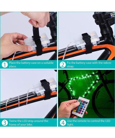Waybelive LED Bike Frame Lights - Remote Control, 16 Color Change, Waterproof, Super Bright for Night Riding - Perfect Gift for Kids (1 Tire, Multicolor) - Buy Online on GoSupps.com