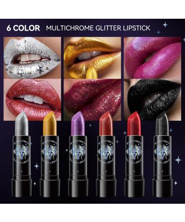  Nurvidis Glitter lipstick waterproof shimmer - Matte lipstick with glitter - Metallic lipstick - Non-sticky - Diamond Shiny lipstick - Pearlescent finish for long-lasting color - Buy Online on GoSupps.com