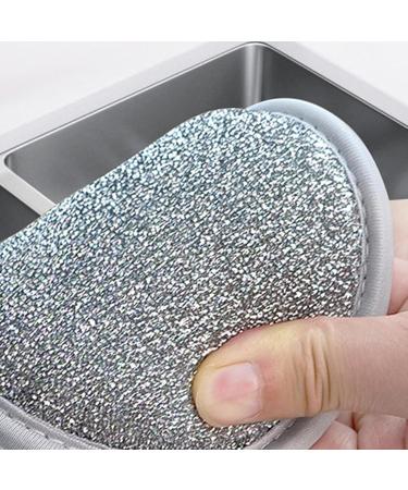 Tainrunse Sponge Wire Dishcloths Double-ply Cleaning Pads 5/10 Pcs Dishwashing Rags for Wet Dry Multipurpose Double-sided Non Scratch Dishcloth Silver 5pcs 5pcs Silver - Buy Online on GoSupps.com