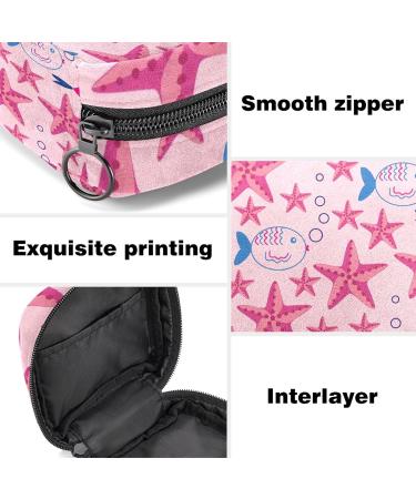 Sanitary Napkin Storage Bag | Portable Period Pouch for Women & Teens | Menstrual Cup & Nursing Pad Holder | Starfish Fish Pattern | Multicolor - Buy Online on GoSupps.com
