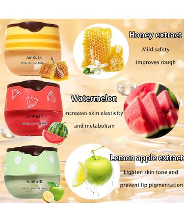 JunKuJK 3 Pcs Bee Lip Balm Honey Pot with Stick Moisturizing Lip Mask Overnight Day and Night Tinted Sleeping Lip Balm Hydrating Lip Scrubs Exfoliator & Moisturizer - Buy Online on GoSupps.com