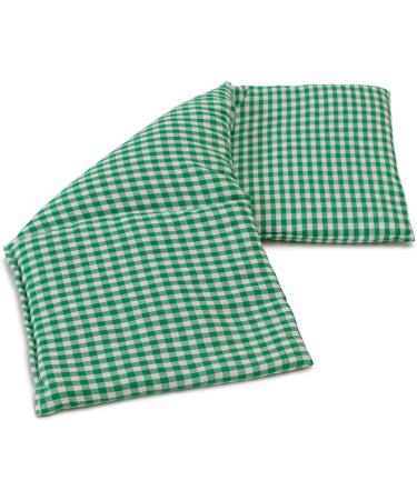 Buy Organic Spelt Pillow 20x50cm - Large 3-Chamber Heat Pad - Green-White Checked | International Shipping - Buy Online on GoSupps.com