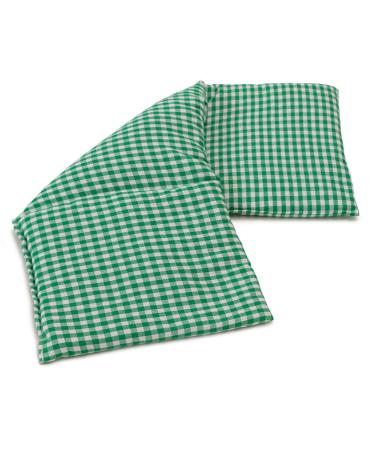 Organic spelt pillow 20x50cm large 3-chamber - green-white checked - heat pad grain pillow