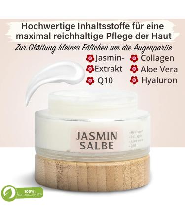 Satisa Jasmine Ointment for Dark Circles | Bio-Active Eye Cream 100ml | Hyaluronic Acid & Collagen | 100% Natural Cosmetics | Effective Eye Care for All - Buy Online on GoSupps.com