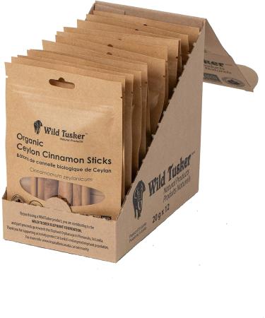 Wild Tusker Organic Ceylon Cinnamon - Sticks 12x20g - Buy Online on GoSupps.com