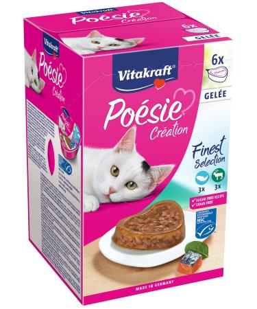 Vitakraft Po sie Cr ation - Jelly meal for adult cats - Assortment of MSC-labeled meat and fish: salmon and game