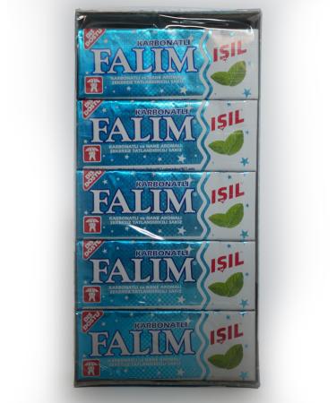 Falim 2 Pack with sweetener without sugar - falim chewing gum carbonate - Turkish chewing gum - chewing gum without sugar - chewing gum large pack - 40 x 5 pieces/140g - pellear - sugar -free sweets