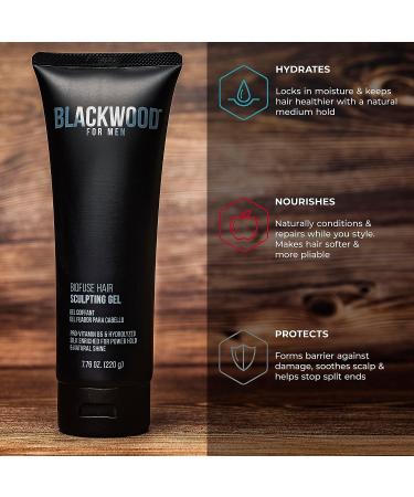 Blackwood For Men BioFuse Hair Sculpting Gel - Vegan & Natural Styling Product for All Hair Types - Long Lasting Hold - Sulfate & Paraben Free - Cruelty Free - 7.76 Oz - Buy Online on GoSupps.com