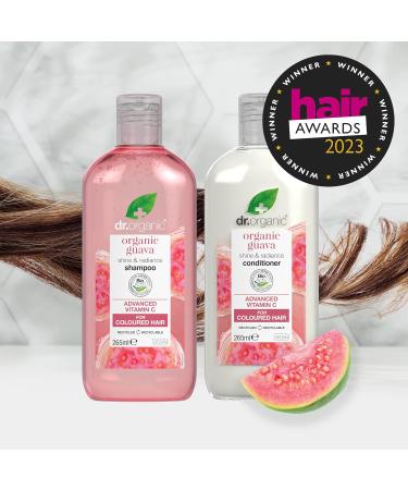 Dr Organic Guava Shampoo - Vitamin C - Natural & Vegan - Coloured Hair - Cruelty Free - Paraben & SLS Free - 265ml - Buy Online on GoSupps.com