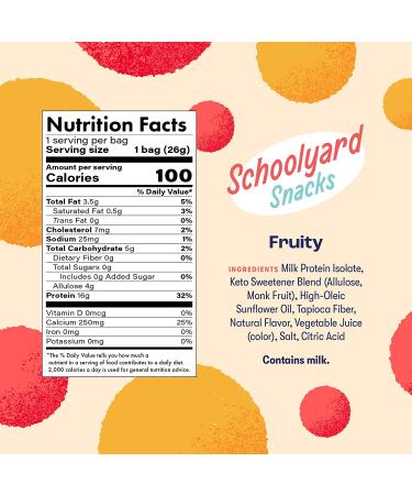 Schoolyard Snacks Keto Cereal - Fruity Low Carb, High Protein, All Natural | Gluten & Grain-Free, Sugar Free for Diabetics | 12 Bags, 100 Calories - Keto Friendly - Buy Online on GoSupps.com