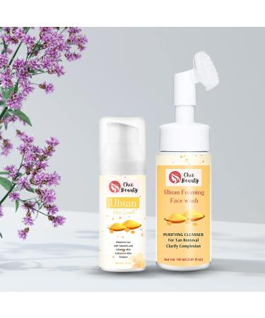 Ubtan Kit Reduce Skin Inflammation (Ubtan Face Cream 50ml + Chic Beauty Ubtan Foaming Face Wash with Built-in Silicone Brush 150ml)