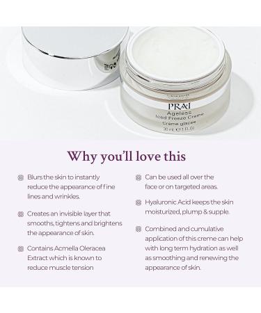 PRAI Beauty Ageless Iced Freeze Cr me - Anti-Aging Hydrating Face Moisturizer for Women - Reduces Fine Lines & Wrinkles - 1 Oz International Shipping Available - Buy Online on GoSupps.com