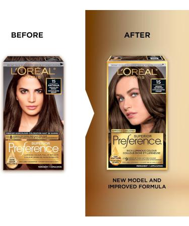 L'Oreal Paris Superior Preference Hair Dye Hair Color for Women 15 Medium Ash Brown Hair Dye Permanent Hair Color 100% Grey Coverage 9 weeks of Luminous Fade-Defying 1 Hair Dye Kit (Packaging May Vary) 1 count (Pack of 1) Medium Ash Brown - Buy Online on GoSupps.com