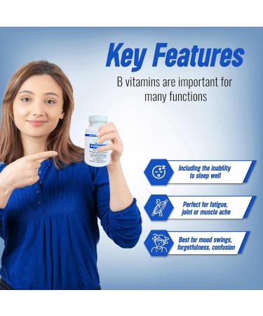 Sunshine Vitamins B Complex 90 Capsules Supports Energy Metabolism Brain Immune & Nervous System Health Non-GMO No Soy Gluten Dairy - Buy Online on GoSupps.com