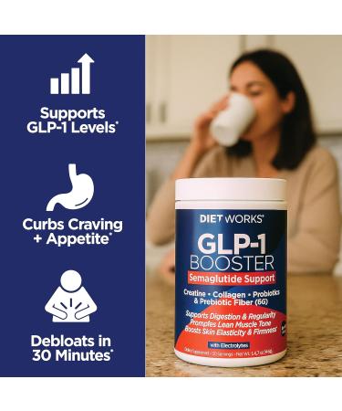 DietWorks Booster Daily Companion Drink Mix with 6g Prebiotic Fiber Probiotics Collagen & Creatine Supports Gut Health Hydration Energy & Wellness Lemon Lime Flavor 30 Servings - Buy Online on GoSupps.com