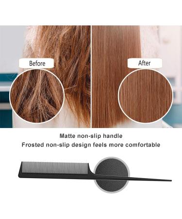JeoPoom Needle Handle Comb Carbon Comb Break-Proof Antistatic For Hair & Beard For Men And Women With Different Types Of Hair PointedTail - Buy Online on GoSupps.com