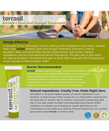 Terrasil Athlete's Foot Treatment Kit - Tea Tree Oil & Clotrimazole Cream & Soap Bar Combo with 6X Fungal Fighting Power - Natural Ingredients - 25gm Tube & 75gm Bar - Buy Online on GoSupps.com