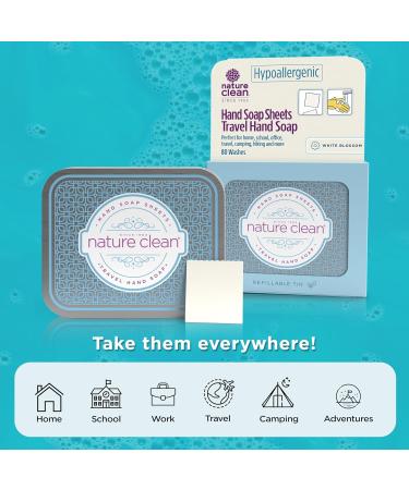 Nature Clean travel hand soap sheets for traveling - non-toxic, hypoallergenic, mini biodegradable paper soap sheets for travel, dissolvable portable soap for camping essentials refill - 80 units 80 Count (Pack of 1) - Buy Online on GoSupps.com