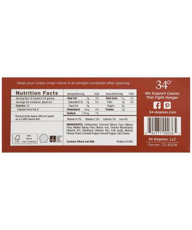 34 Degrees Cracked Pepper Crisps | Thin, Light & Crunchy | Single Pack (4.5oz) - Buy Online on GoSupps.com