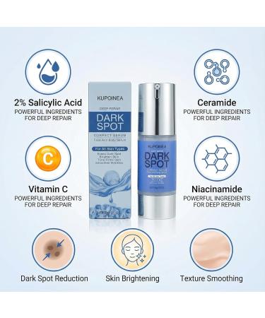 KUPOINEA Dark Spot Remover for Face and Body Serum: Advanced Formula Spot Corrector Cream with Niacinamide Age Spot Sun Spot Freckles Melasma Brown Spot - for Women and Men (1.0 Fl Oz) - Buy Online on GoSupps.com