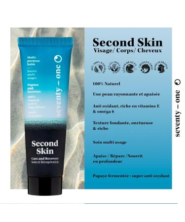 Seventyone Percent Second Skin Balm | Multi-Use Moisturizing & Repairing Oil | Fermented Papaya & Beeswax | Made in France | 30ml - Buy Online on GoSupps.com