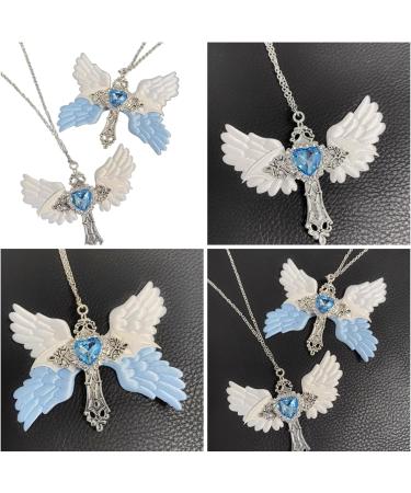 Oralgos Vintage Angel Wing Necklace - Handmade Gothic Crucifix Collar for Couples - Everyday Wear - Buy Online on GoSupps.com
