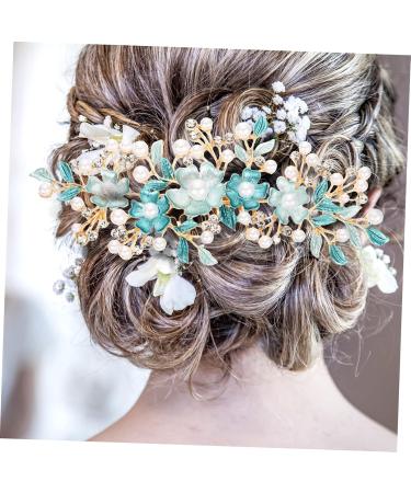 HONMEET Hair Plug Bridal Hair Comb Bridal Hair Clip Rhinestone Flower Hairpins Bun Clips for Hair Tiara Hair Clip for Wedding Bride Hairpin Wedding Headpiece for Bride Women Gajra - Buy Online on GoSupps.com