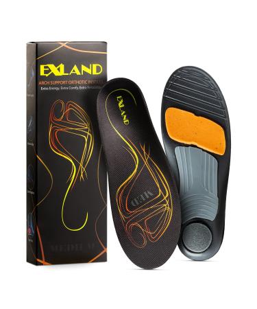 Exland Plantar Fasciitis Pain Relief Foot Inserts - Medium Arch Support Custom Orthotic Shoe Insoles for Mild Pronation  Mens 4-5 | Womens 5-7  9.77 Inch  XS XS Red - Medium Arch