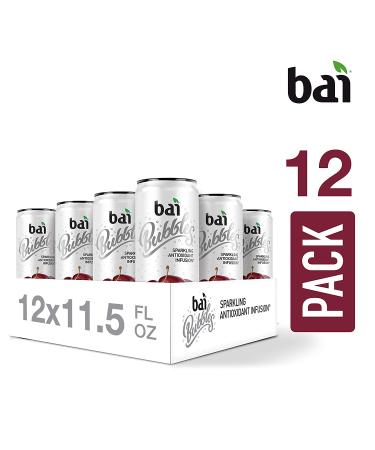 Bai Bubbles Bolivia Black Cherry Sparkling Water 11.5 Fl Oz Cans - 12 Pack - Buy Online on GoSupps.com