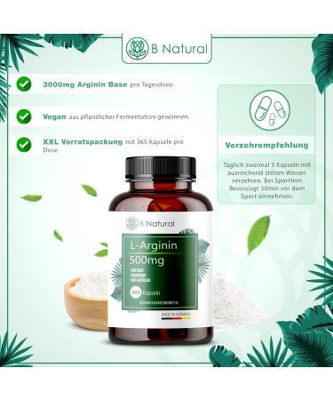 L-Arginine Base 365 Capsules - 3000mg High-Quality Vegan Arginine 99.7% Purity | International Shipping - Buy Online on GoSupps.com