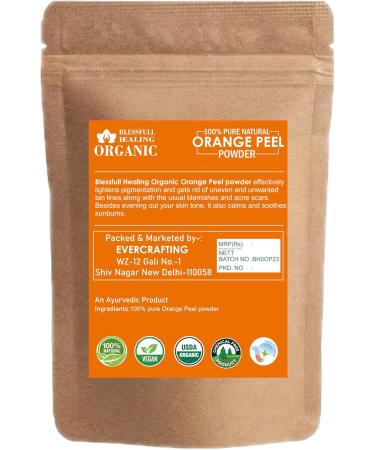 Blessfull Healing Organic 100% Pure Natural Orange Peel Powder | 100 Gram / 3.52 oz Pack Of 2 - Buy Online on GoSupps.com