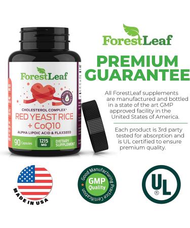 Red Yeast Rice Care with COQ-10 and Organic Flaxseed - 1215mg - Citrinin Free - Heart Health Support - 90 Daily Supplements - Buy Online on GoSupps.com
