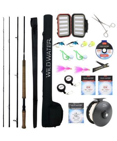 Wild Water Deluxe Fly Fishing Combo Starter Kit, 7-Foot Pole, 4