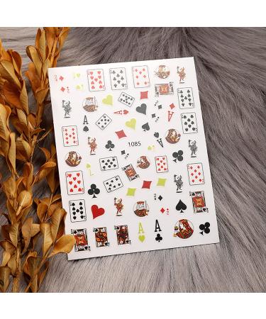 Digital Playing Card Nail Art Stickers | 3D Self Adhesive Decals for Nails | Funny Holographic Design for Women, Girls, Kids | Poker Theme - Buy Online on GoSupps.com