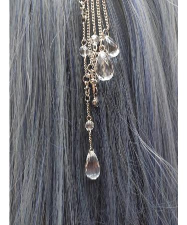 Rose Gold Rhinestone Crescent Moon Star Hair Clips - Bridal Jewelry for Women and Girls - Buy Online on GoSupps.com