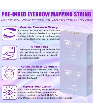  VPB 2 Pack Pre Inked White Ink Eyebrow Mapping Rope Pre-inked Mapping Wire for Permanent Makeup and Microblading Supplies Easy to Mapping Rope - Buy Online on GoSupps.com