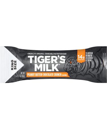 Tiger's Milk King Size Peanut Butter Chocolate Crunch Protein Bar 60g (Pack of 12) - Buy Online on GoSupps.com