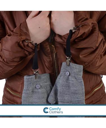 Comfy Clothiers Elastic Mitten Clips - Steel Grip Glove Clips for Kids and Adults - Buy Online on GoSupps.com