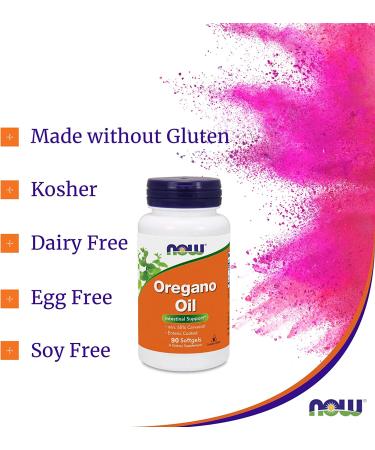 Now Foods Oregano Oil Softgels 181mg - High Carvacrol (55%) - Digestive Support - Gut Health - Natural Antibiotic - Kosher - 180 Servings - Buy Online on GoSupps.com