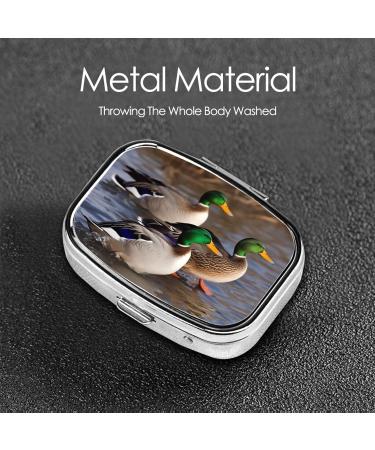 Mallard Ducks 2 Compartment Pill Case | Cute Travel Pill Organizer for Pocket & Purse | Ideal Gift - Buy Online on GoSupps.com