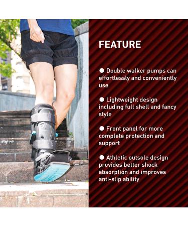 ZOYER Recovery+ 17 Pro Walker Boot with Dual Pumps - Medium Size Air Cam Fracture Boot for Universal Fit on Left or Right Foot - Buy Online on GoSupps.com