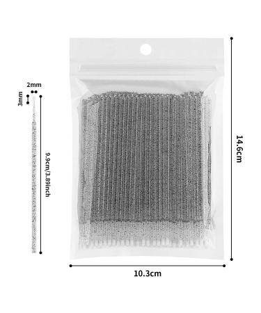 400PCS Tifanso Micro Brushes for Eyelash Extensions - Disposable Makeup Applicators with Crystal Wands - 2.0mm Head Diameter - Black and Pink - Buy Online on GoSupps.com