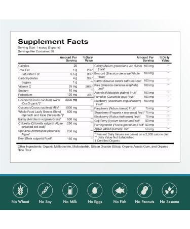 Natura Health Products N-liven Supplement - Organic Superfood Greens Powder Drink - Including Spirulina & Chlorophyll - Premier Blend of Barley Grass Kale Spinach Goji Berry Raspberry (180 Grams) - Buy Online on GoSupps.com