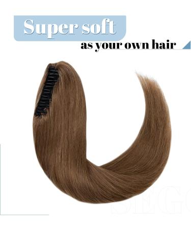 14 inch SEGO Claw on Ponytail Clip in Human Hair Extensions #6 Light Brown One Piece 100% Real Remy Hairpieces Straight (105g) 14 Inch #6 Light Brown - Buy Online on GoSupps.com