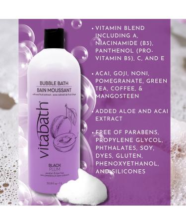 Vitabath Black Plum Bubble Bath - Moisturizing Foaming Soak for All Skin Types - 33.8 fl oz - Shop Internationally - Buy Online on GoSupps.com