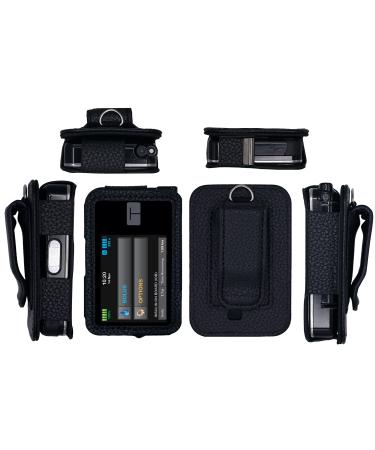 Fitted Leather Case with Screen Protector for Tandem Insulin Pump Tandem t:Slim X2 (Black)