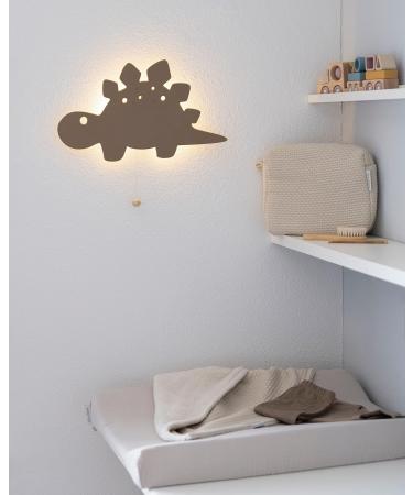 Bo Baby's ONLY Dino Wall Lamp - Battery-Powered Night Light for Baby's Room - FSC Certified Wooden Lamp - 25 000 Hours of Warm Glow - Buy Online on GoSupps.com